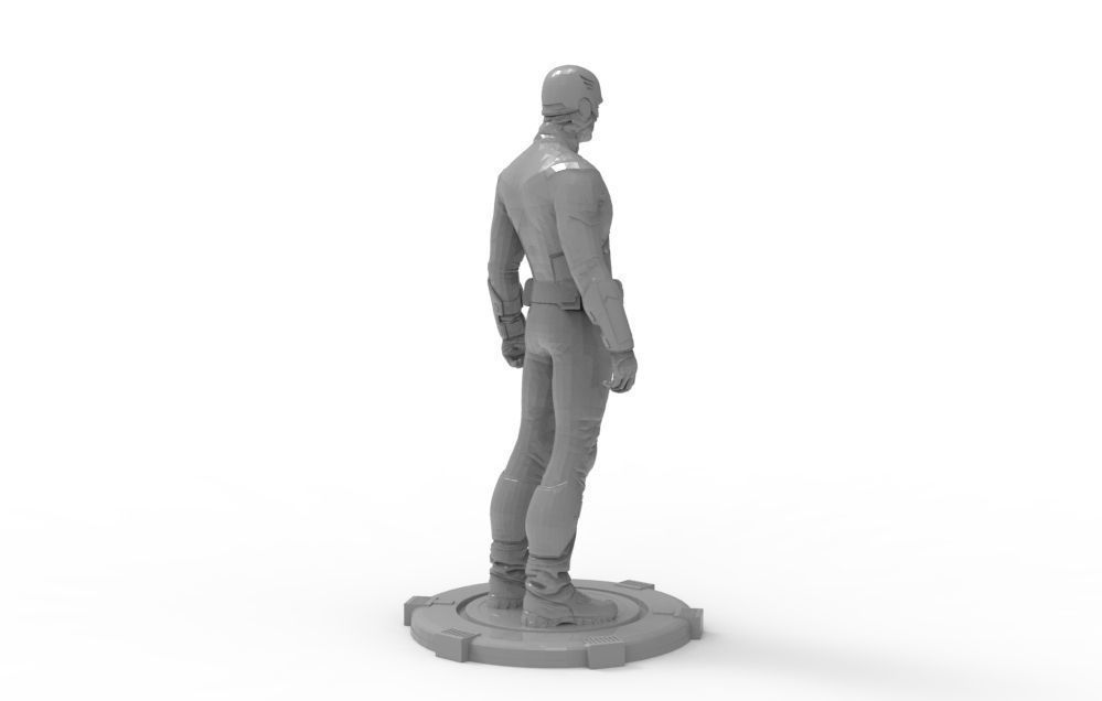 Captain America Stand pose 3D print model_22