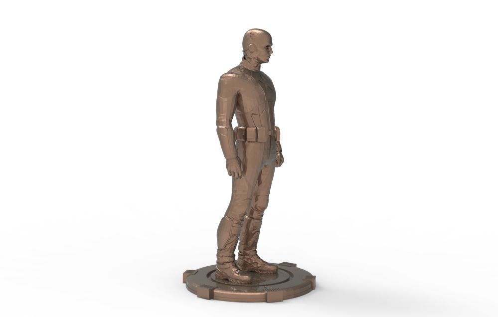 Captain America Stand pose 3D print model_9