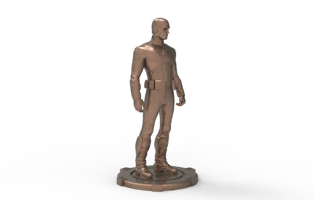 Captain America Stand pose 3D print model_10