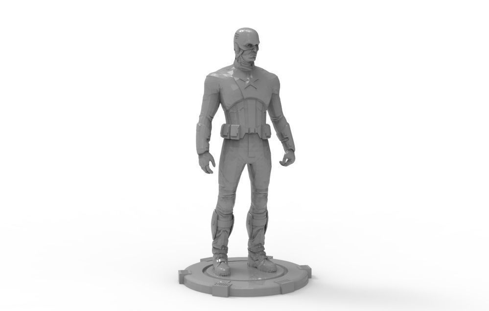 Captain America Stand pose 3D print model_27