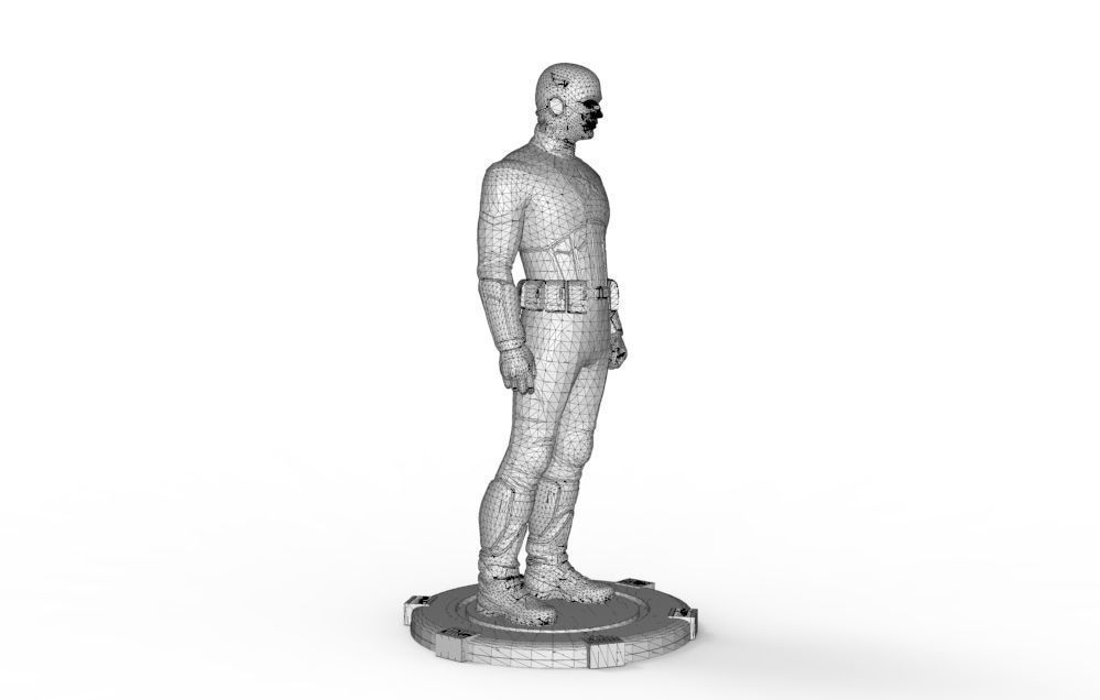 Captain America Stand pose 3D print model_43