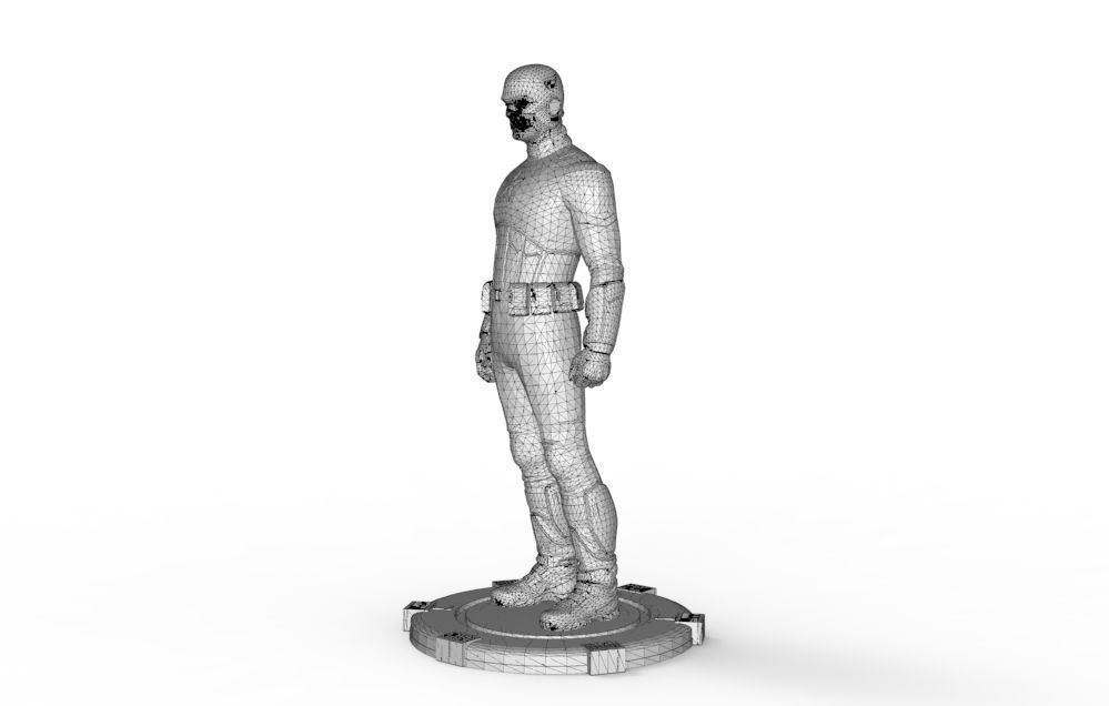 Captain America Stand pose 3D print model_48