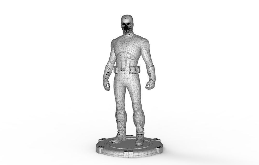 Captain America Stand pose 3D print model_46