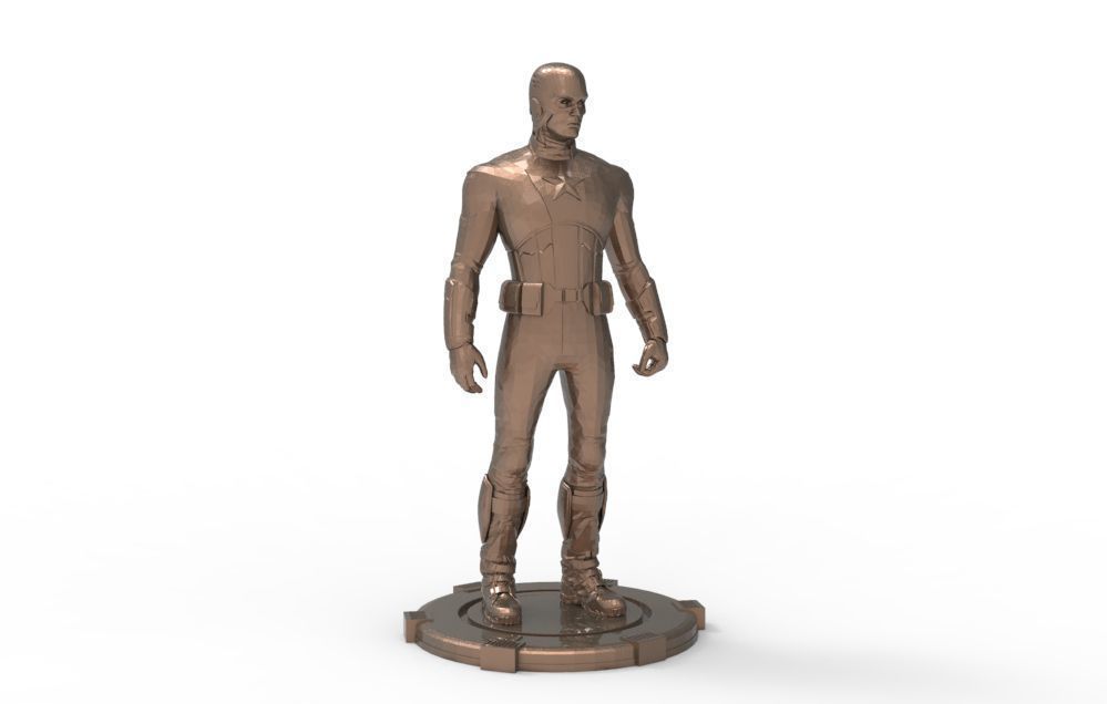 Captain America Stand pose 3D print model_1