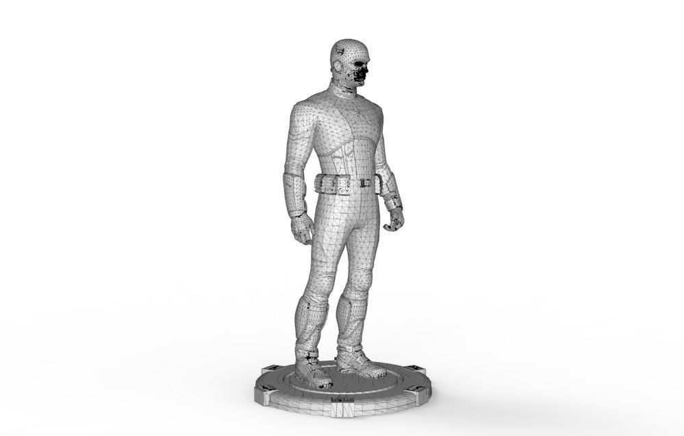 Captain America Stand pose 3D print model_44
