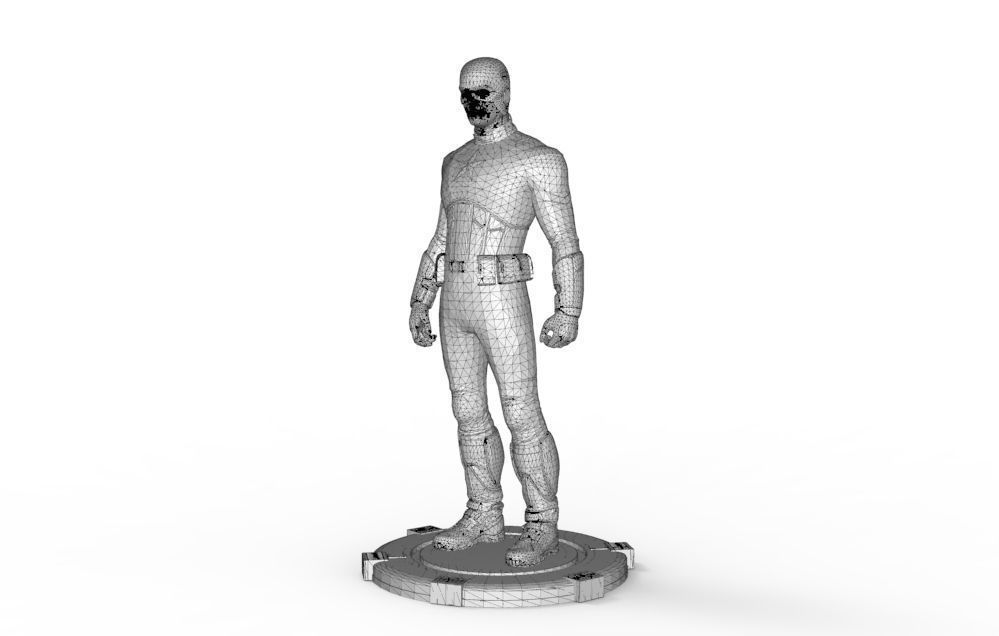 Captain America Stand pose 3D print model_47