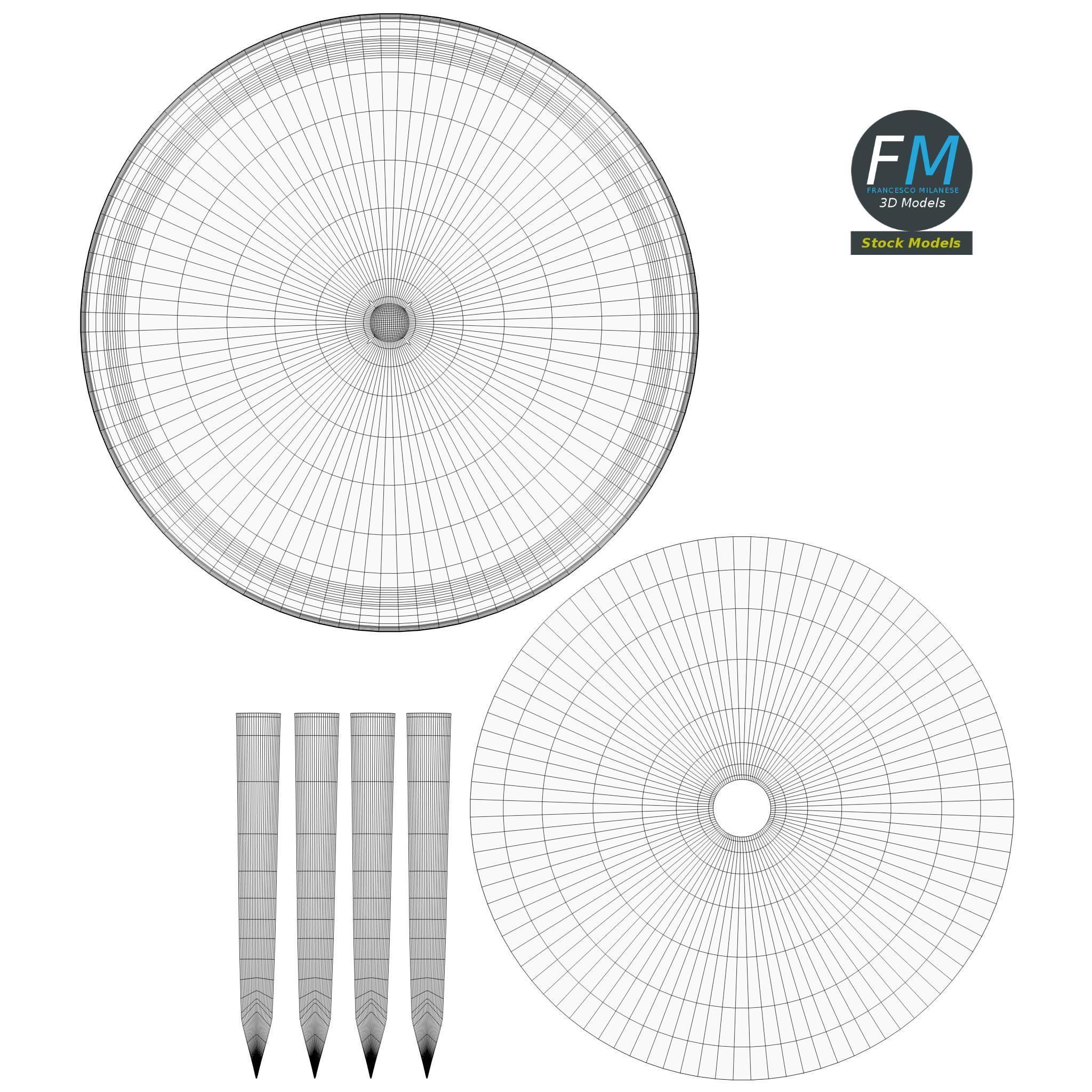 Round push pin 3D model_11