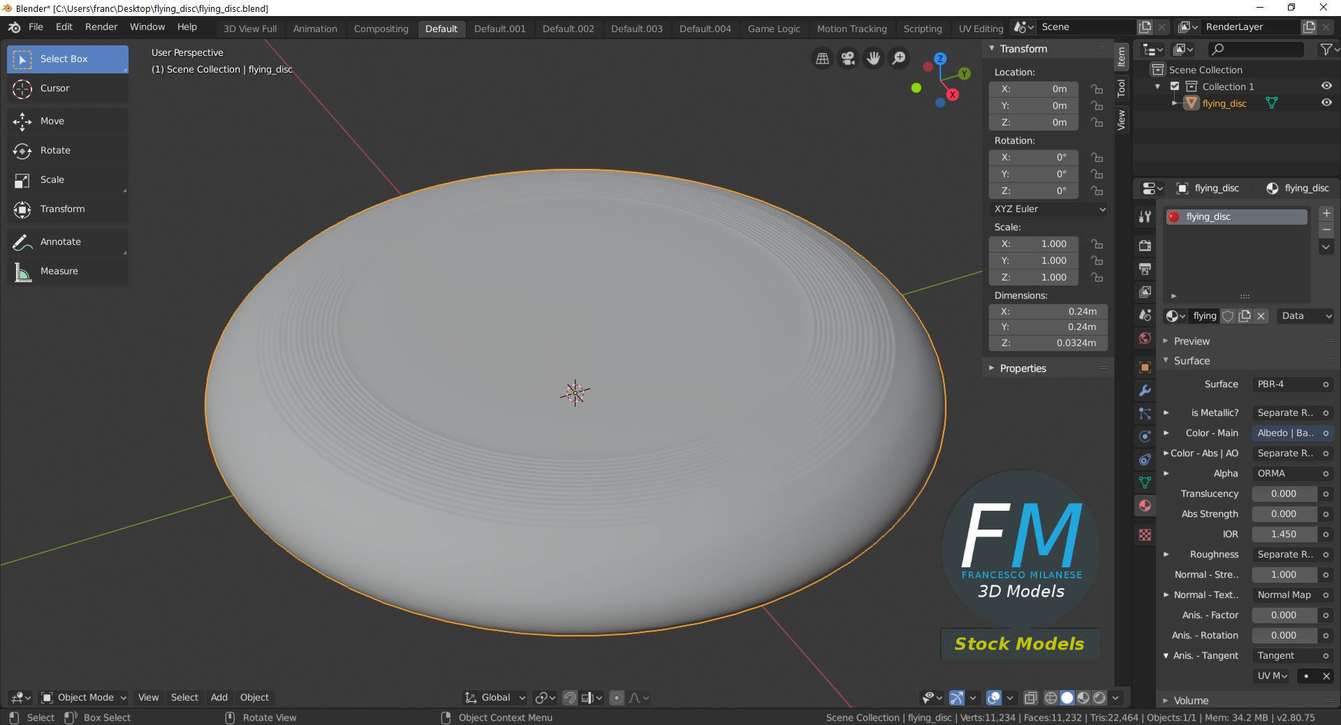 Flying disc 3D model_9