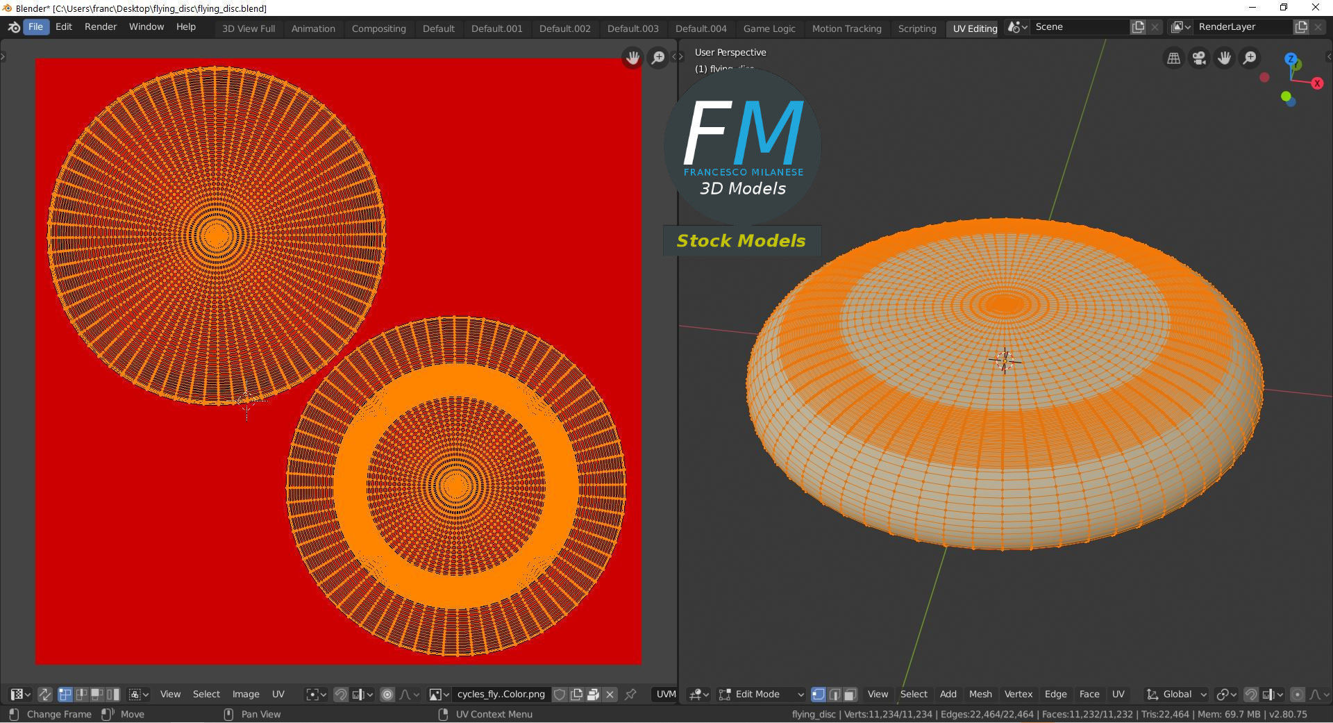 Flying disc 3D model_10