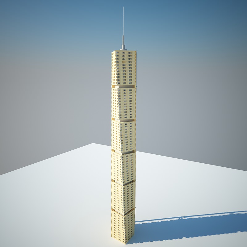 Low Poly Building 3D model_7