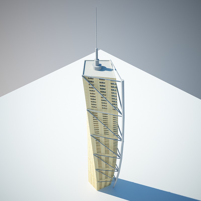 Low Poly Building 3D model_6