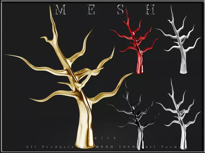 TREES mesh tree Low-poly 3D model_0