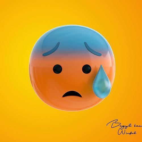 Emoji Anxious Face with Sweat 3D model