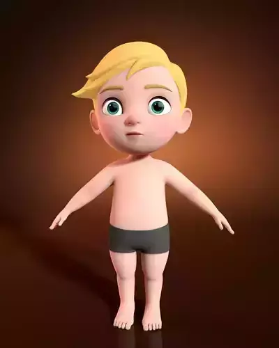 character cartoon 8  Low-poly 3D model