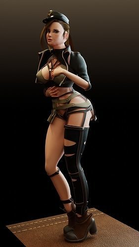 Character Lieutenant Low-poly 3D model