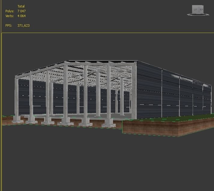 Industrial hungar  Low-poly 3D model_7