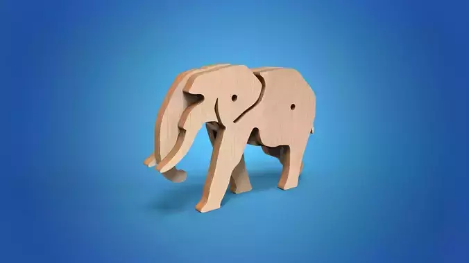 Wooden Animal Toy  Elephant
