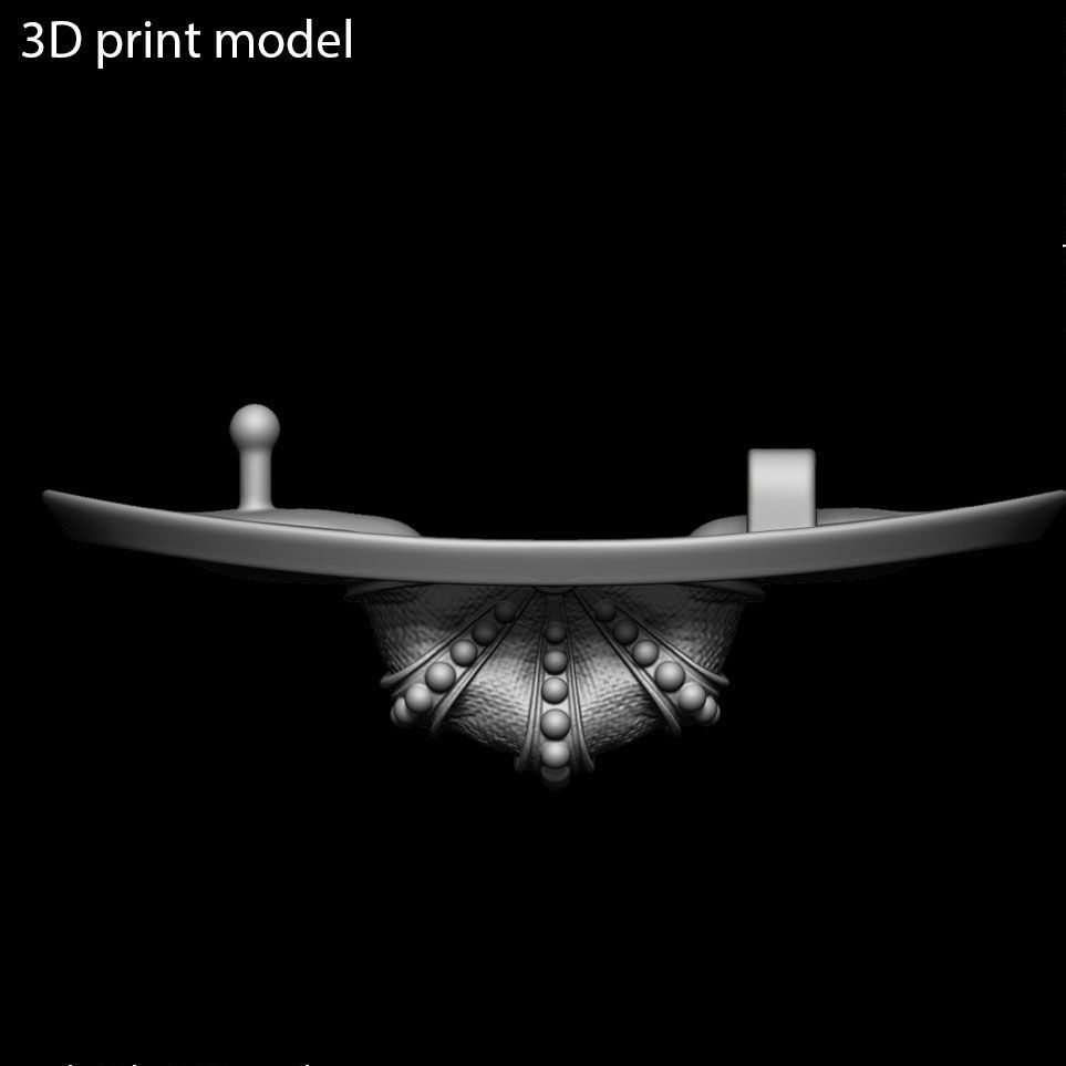 belt buckle King skull with crown vol1 3D print model_10