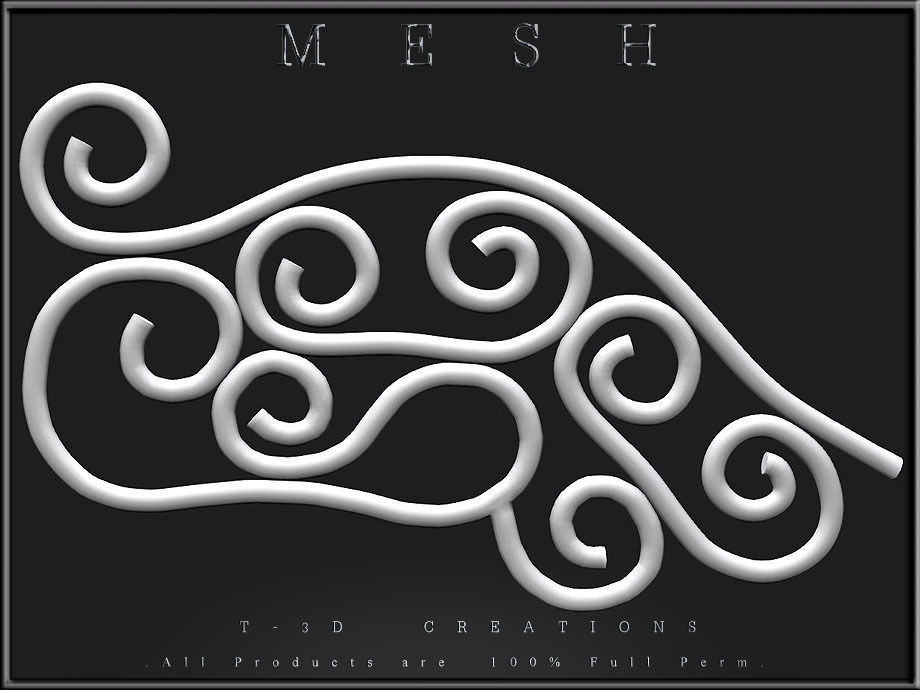 Wire Ornament - Right and Left Low-poly 3D model_1