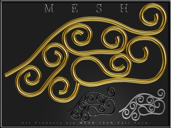 Wire Ornament - Right and Left Low-poly 3D model_2