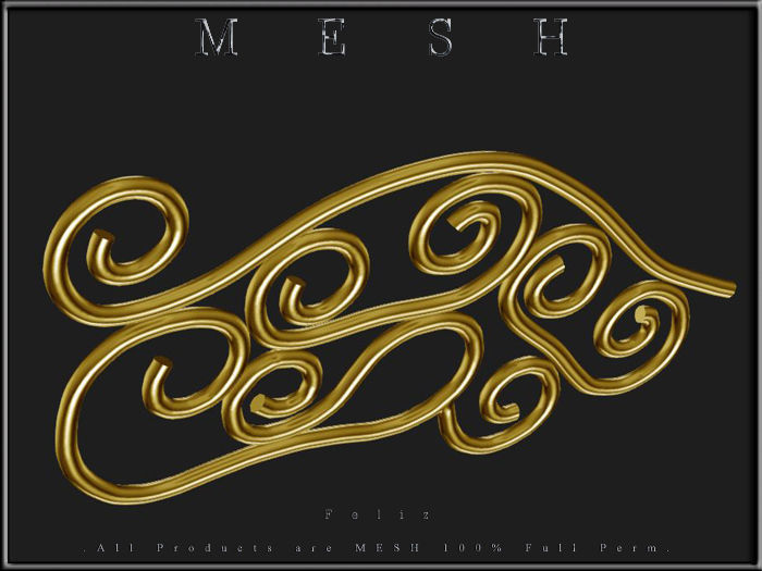 Wire Ornament - Right and Left Low-poly 3D model_4