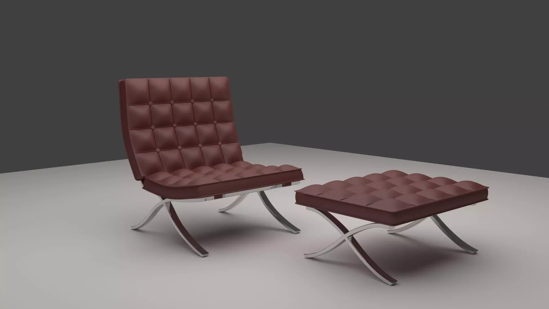 Harm Chair Chesterfield Low-poly 3D model_0