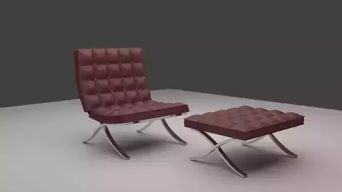 Harm Chair Chesterfield Low-poly 3D model