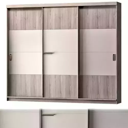 Manhattan Comfort Hudson Vanilla Wardrobe low poly 3d model