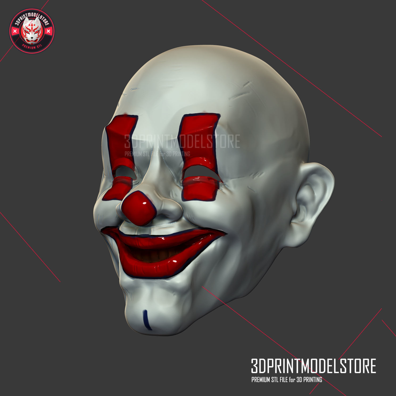 Henchmen Mask - Dark Knight Joker Clown Cosplay Mask 3D print model_1