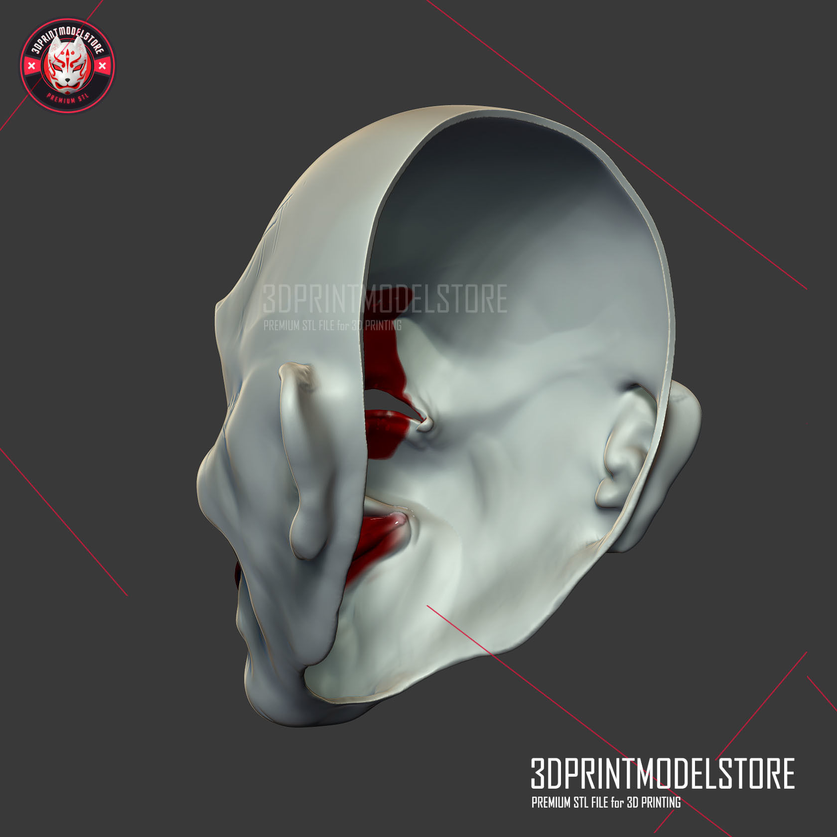 Henchmen Mask - Dark Knight Joker Clown Cosplay Mask 3D print model_4