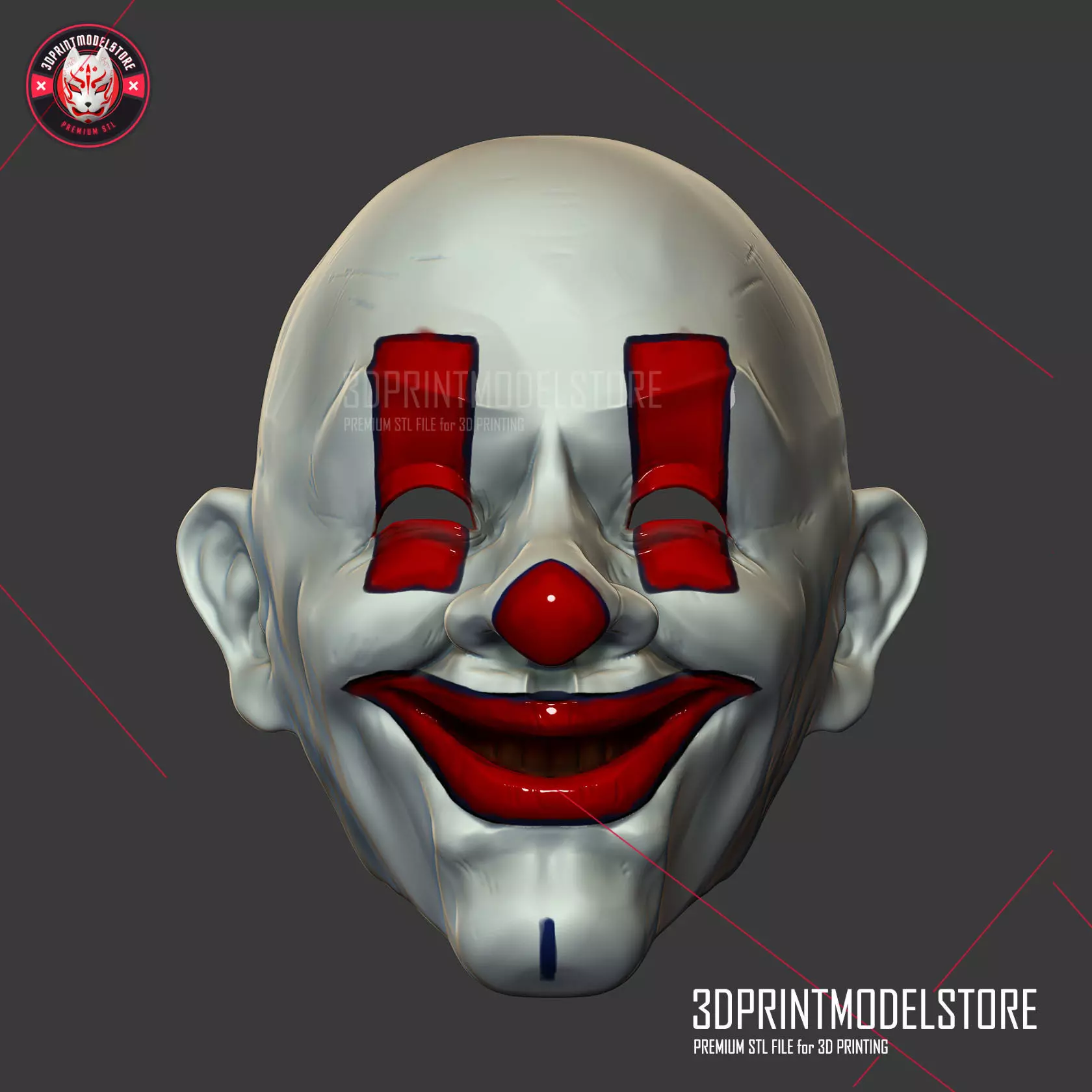 Henchmen Mask - Dark Knight Joker Clown Cosplay Mask 3D print model_0