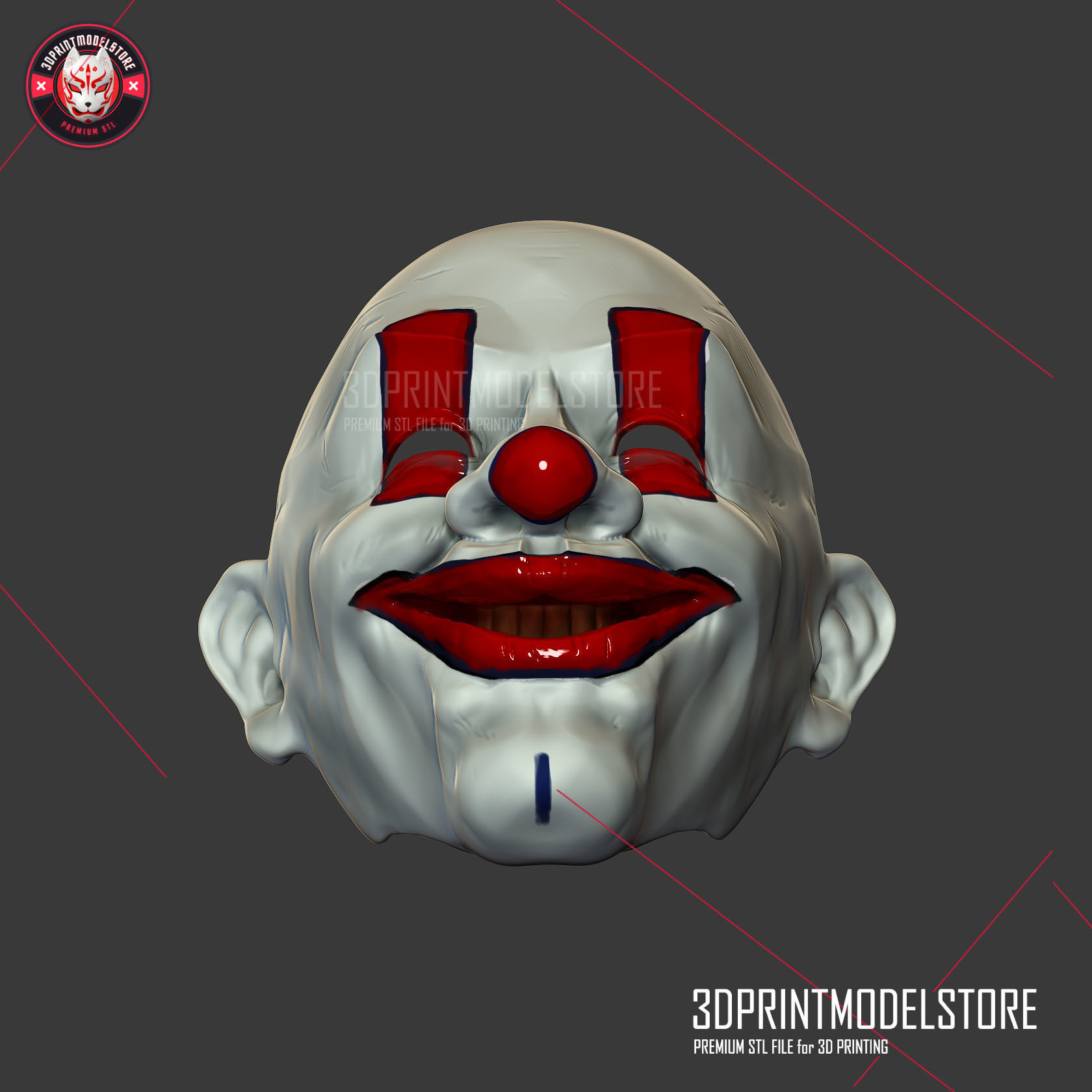 Henchmen Mask - Dark Knight Joker Clown Cosplay Mask 3D print model_3