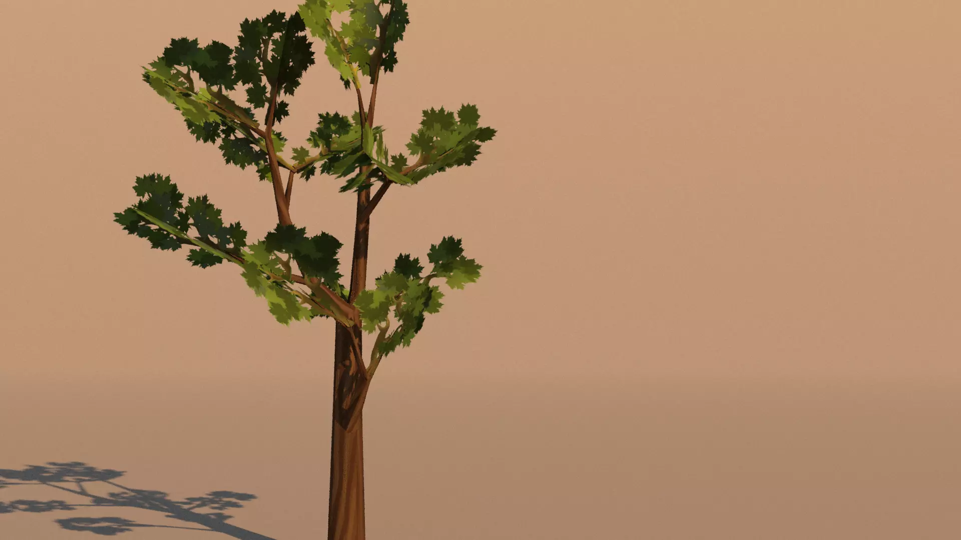 Painted Tree Low-poly 3D model_0