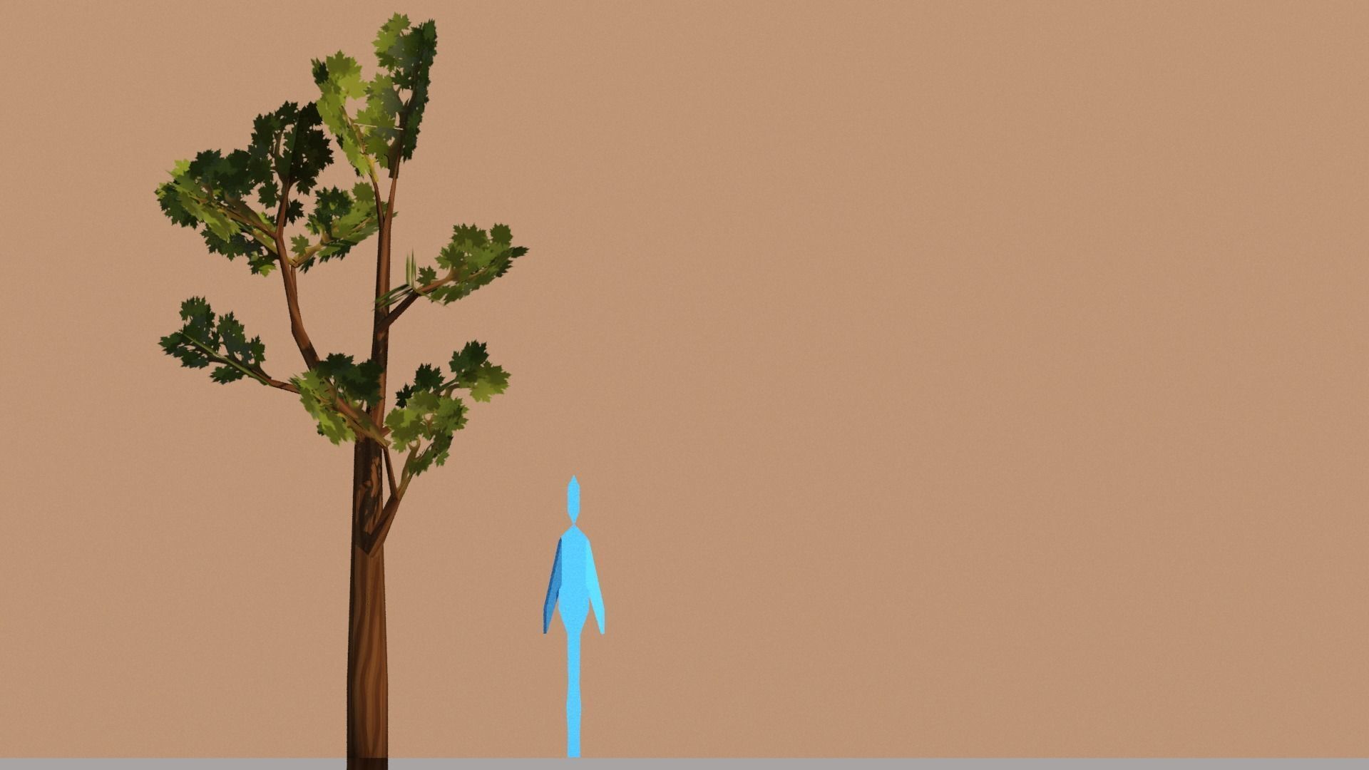 Painted Tree Low-poly 3D model_2