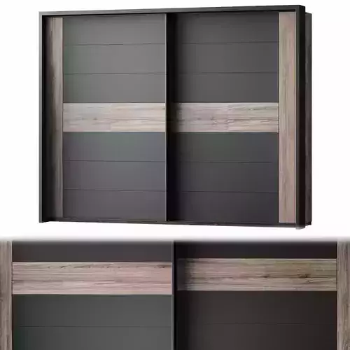 Bellevue Wardrobe low poly 3d model Low-poly 3D model