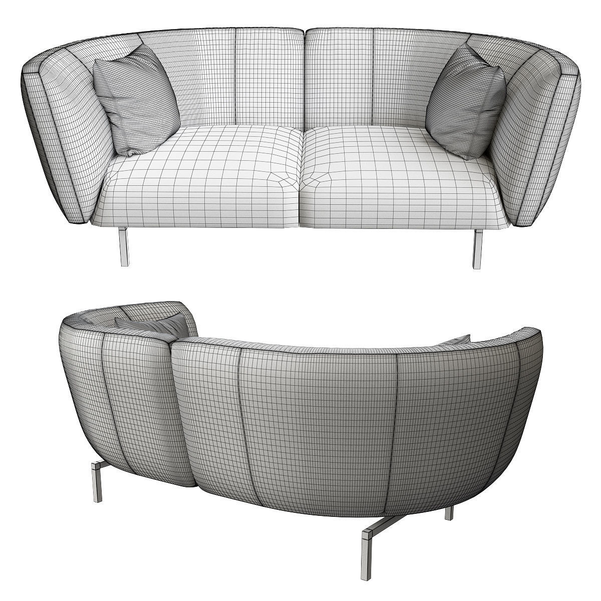 Saba Italia RENDEZ-VOUS low poly 3d model Low-poly 3D model_1