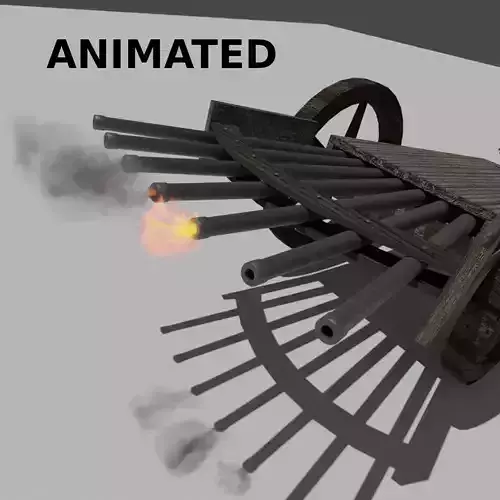 Machine Gun by Leonardo Da Vinci 3D model