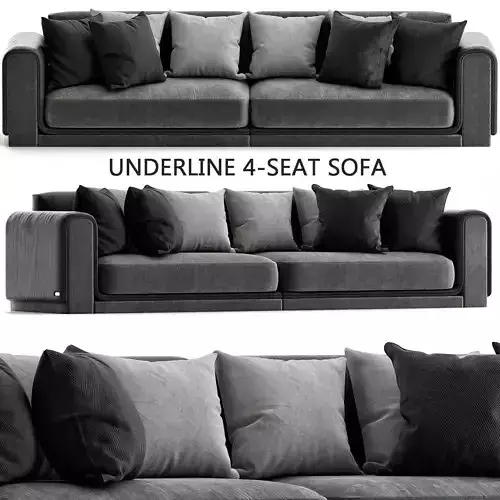 UNDERLINE 4-SEAT SOFA low poly 3d model