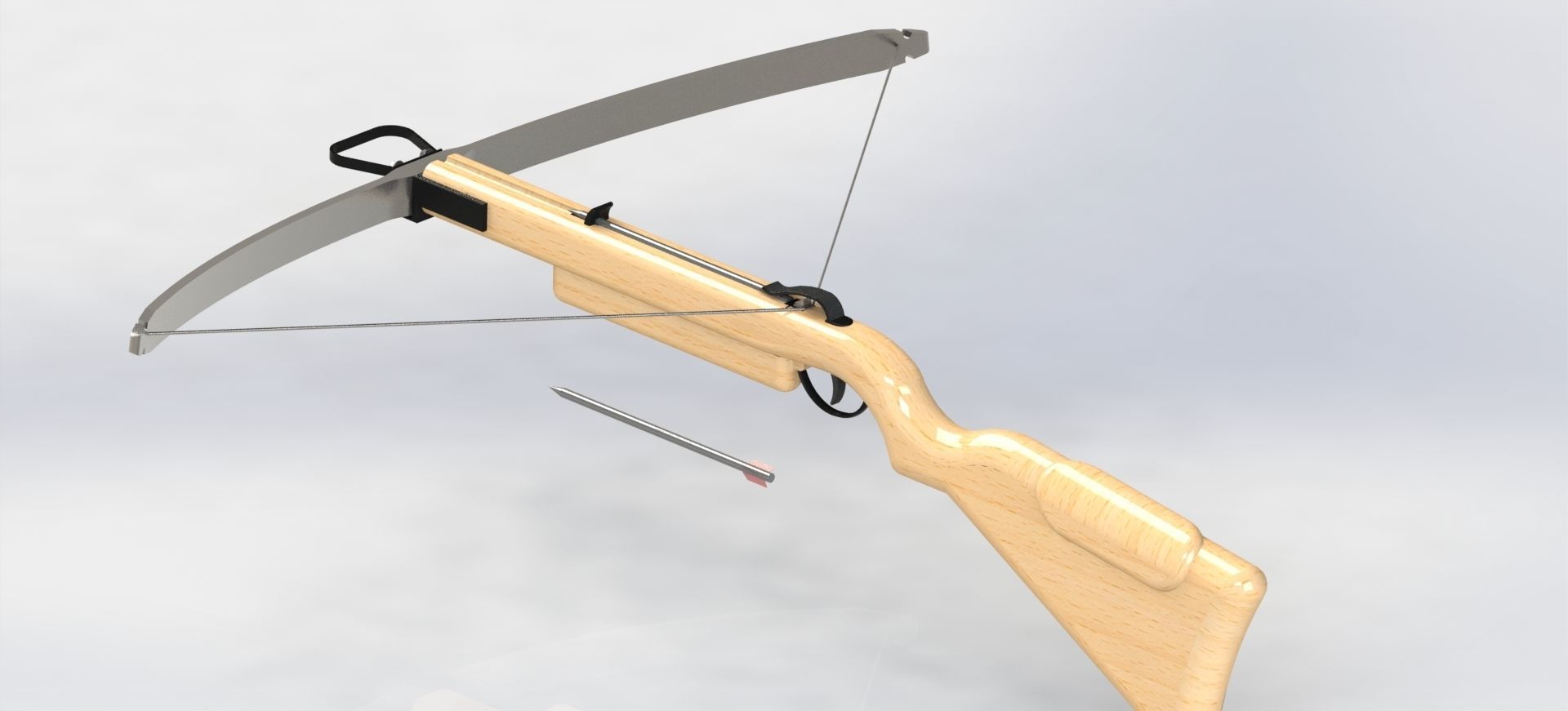 cross bow rendered with magzine and bolts 3D print model_1