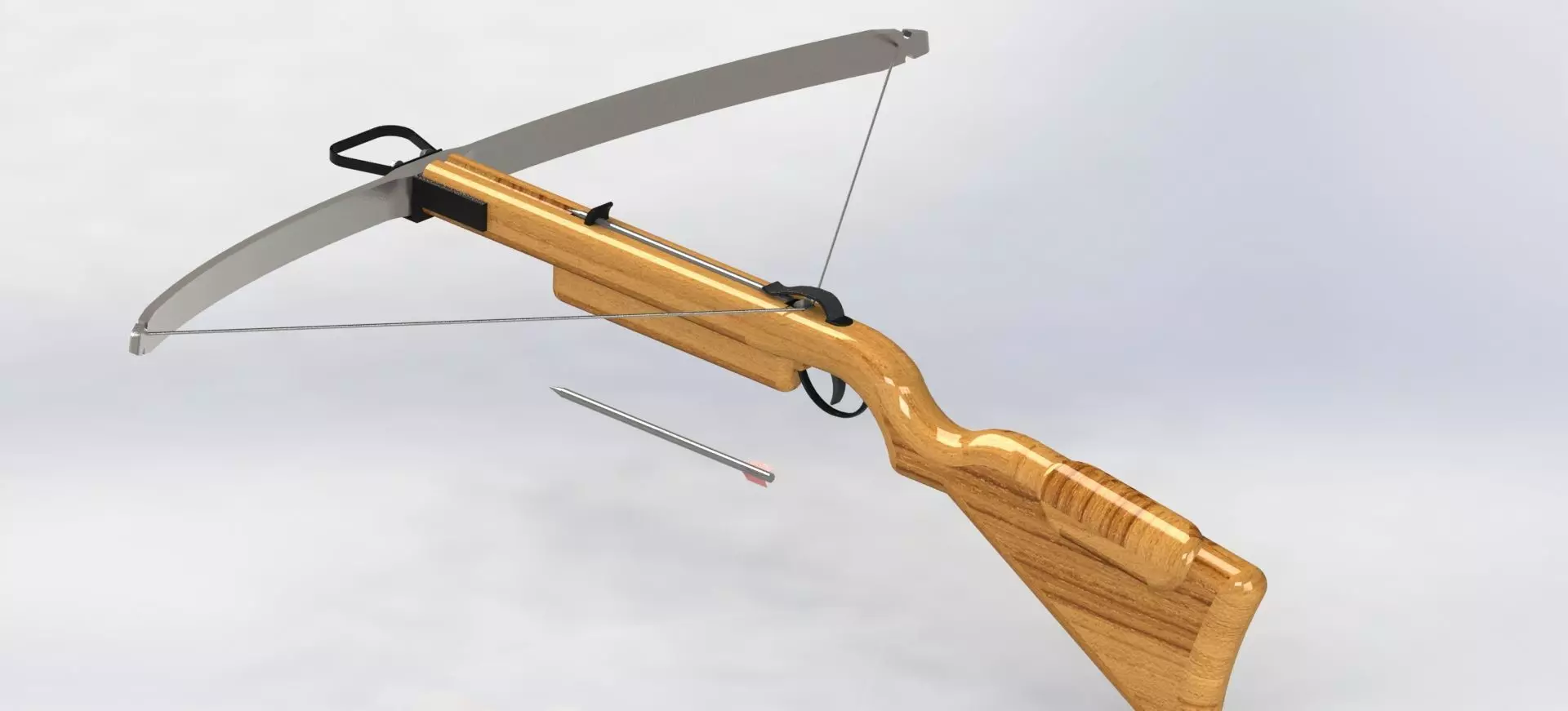 cross bow rendered with magzine and bolts 3D print model_0