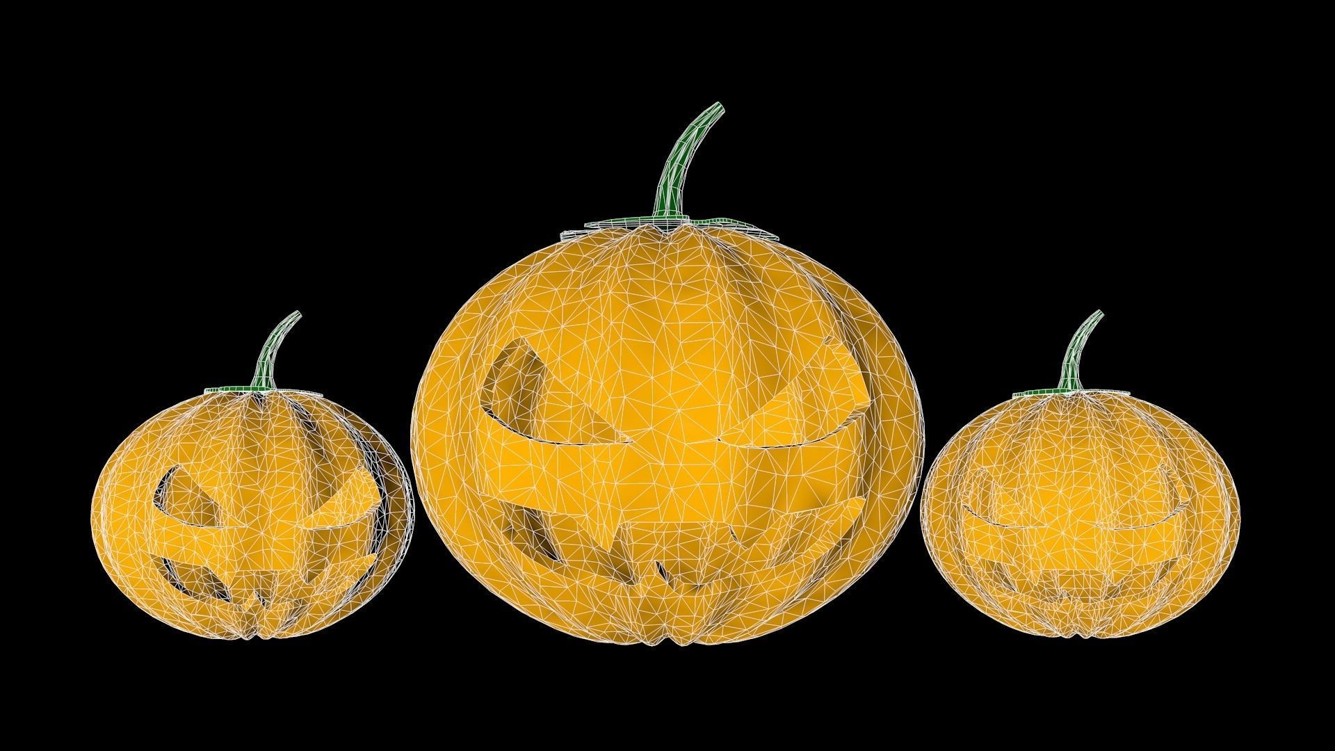 Halloween Lanterns Low-poly 3D model_6