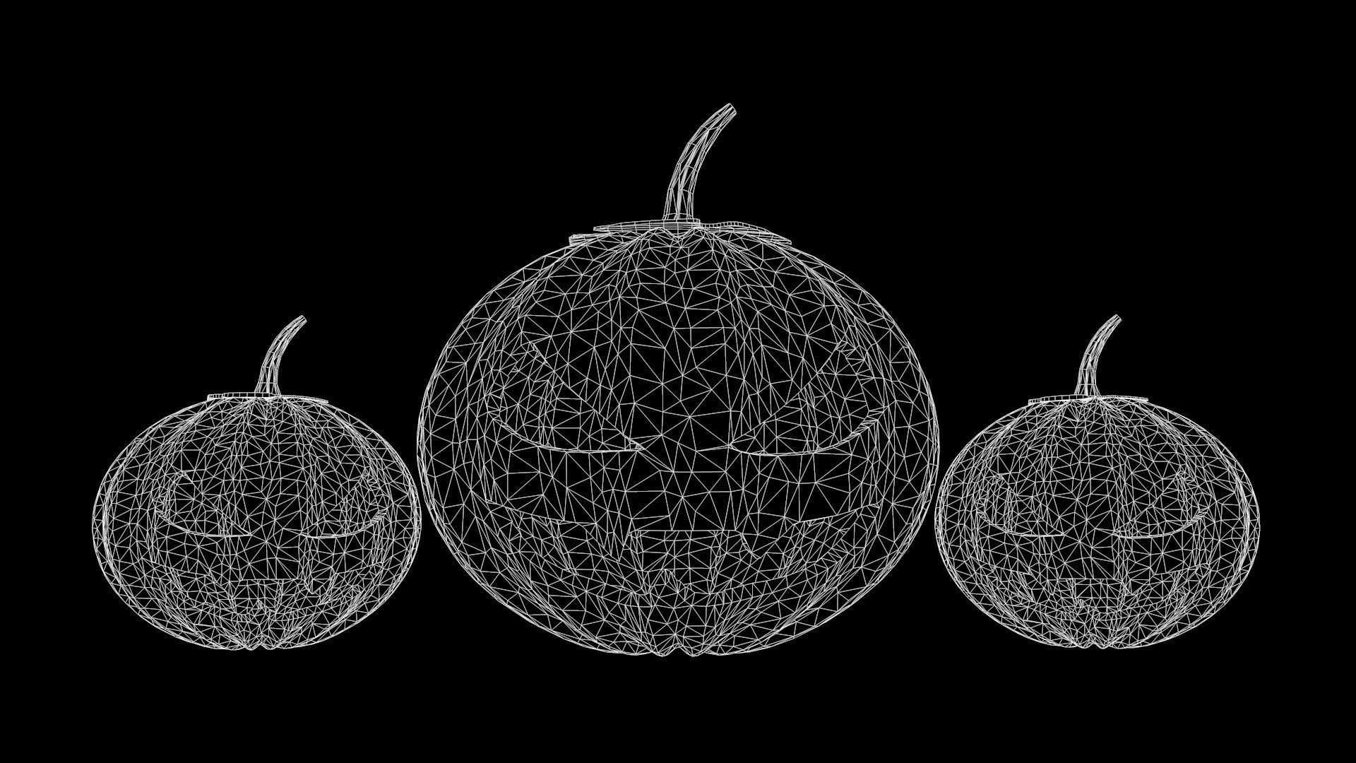 Halloween Lanterns Low-poly 3D model_7