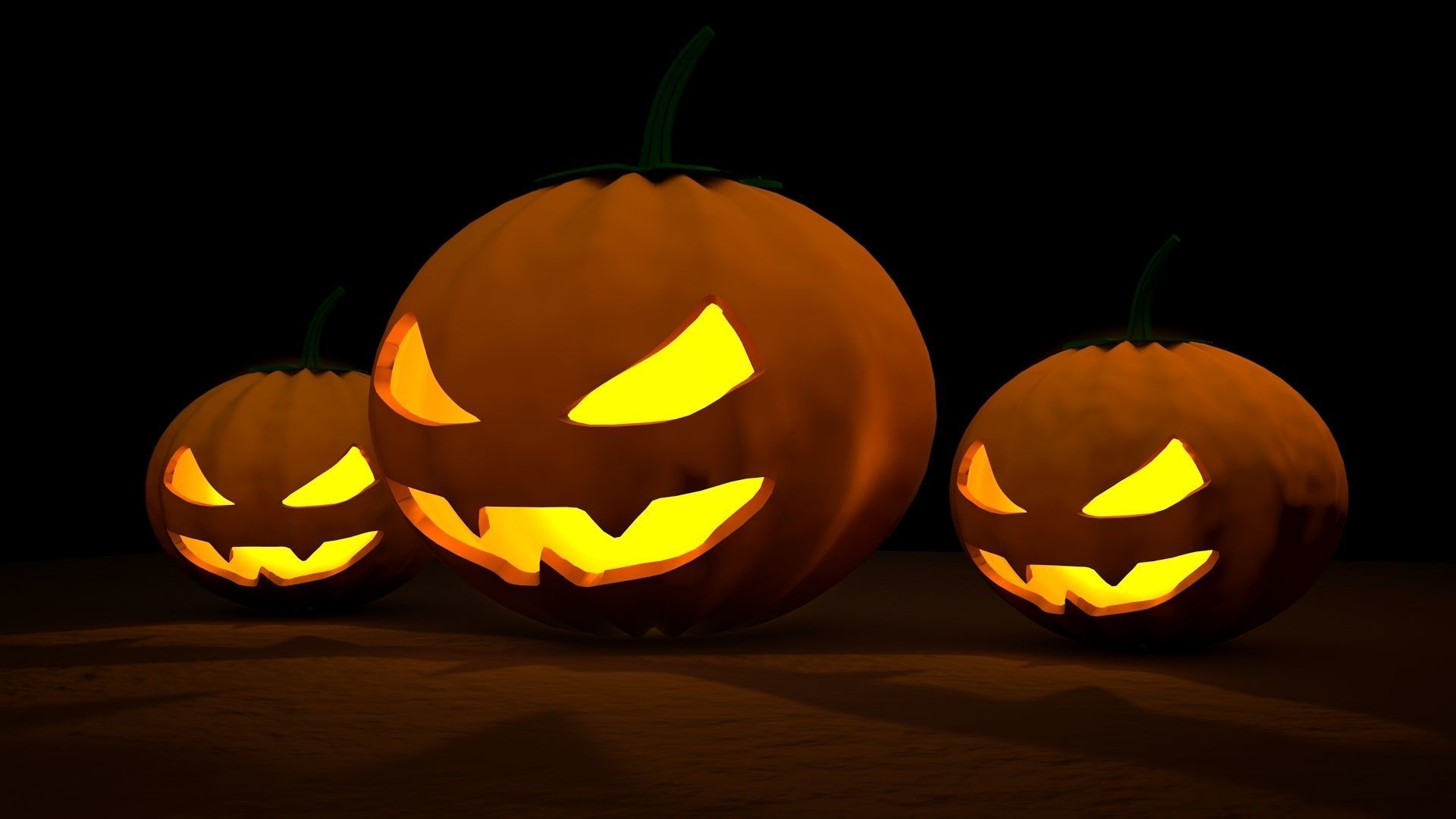 Halloween Lanterns Low-poly 3D model_3