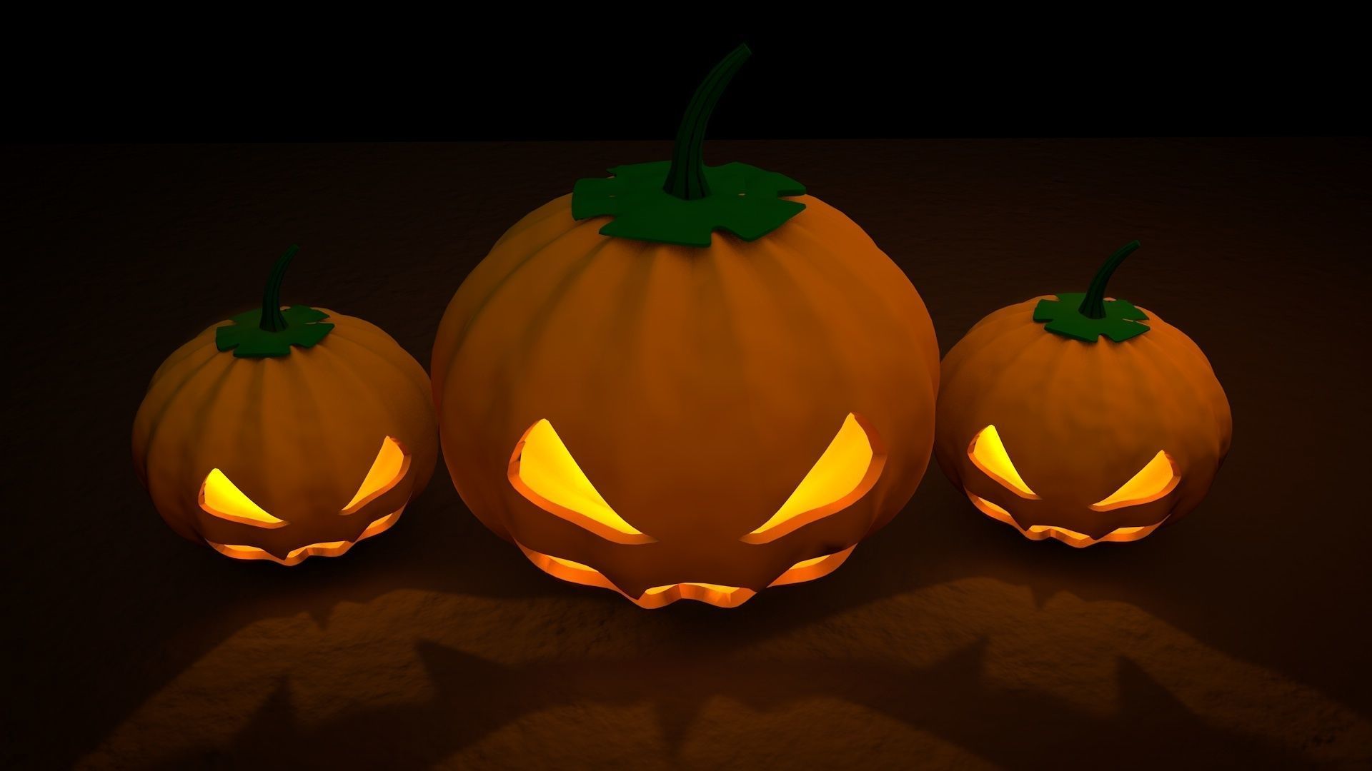 Halloween Lanterns Low-poly 3D model_5
