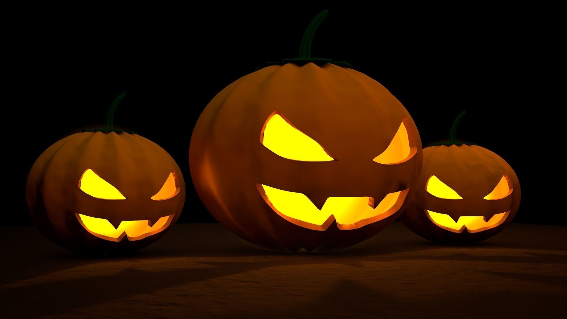 Halloween Lanterns Low-poly 3D model_4