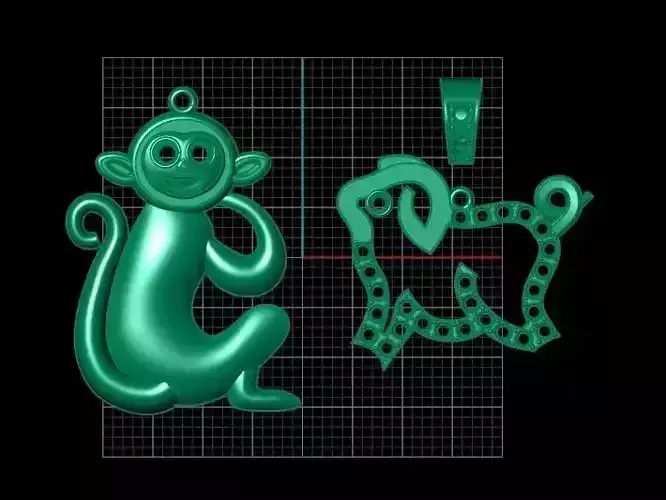 Monkey and Pig Jewelry Design by Mr Morokort 3D model