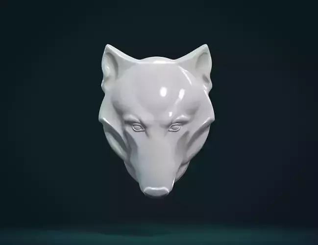Wolf head relief