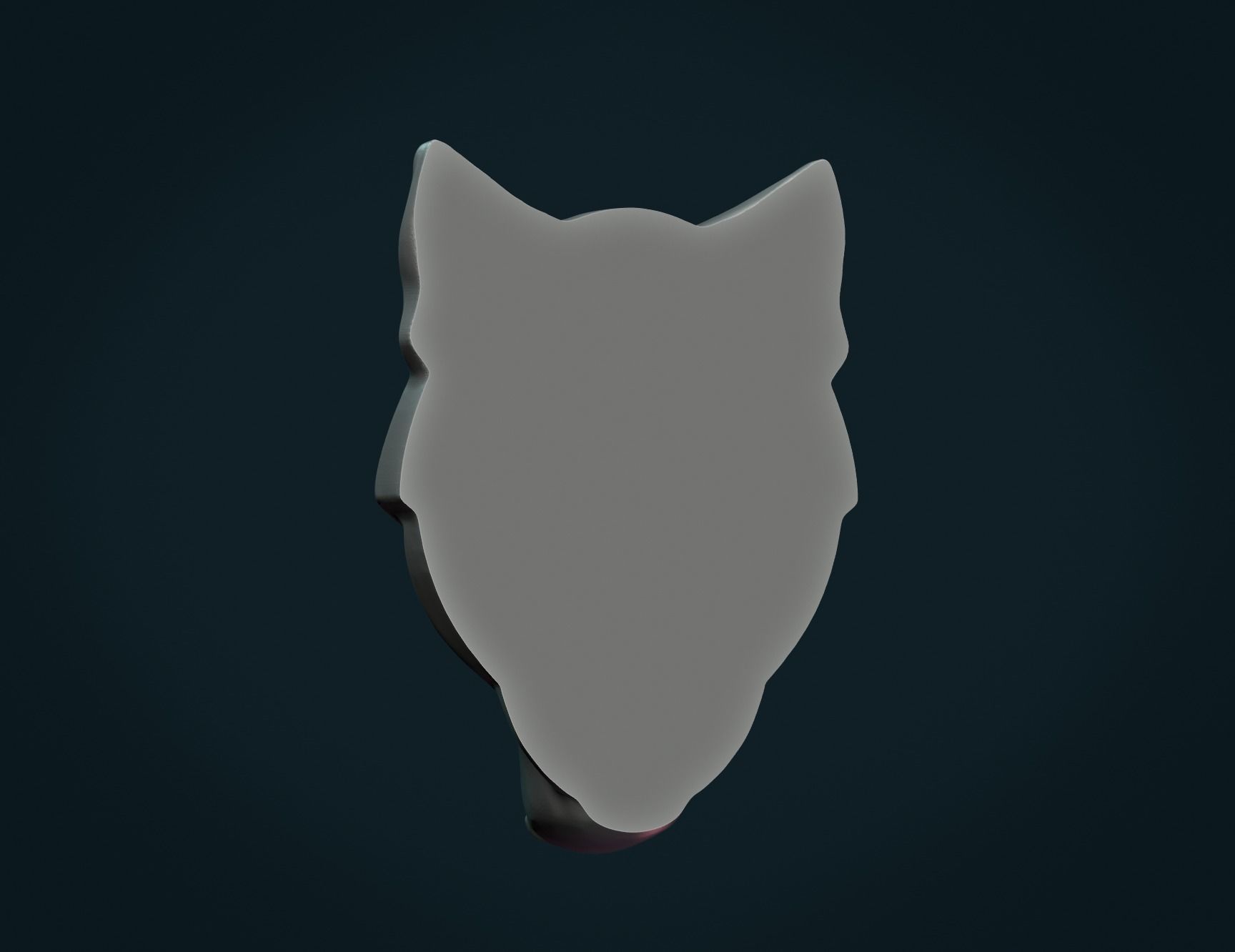 Wolf head relief 3D print model_9