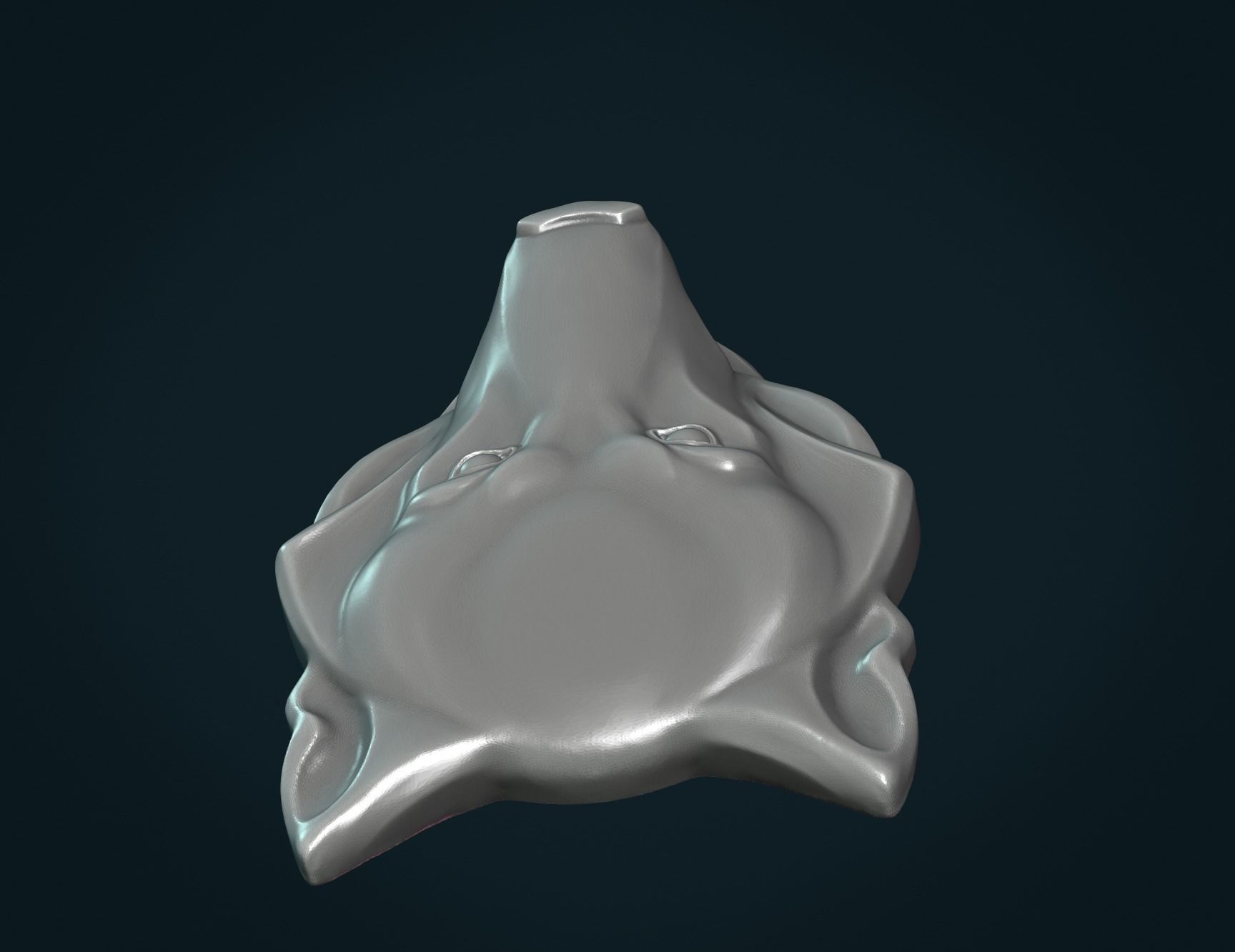 Wolf head relief 3D print model_8