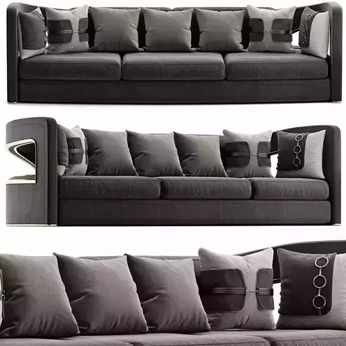 Jonathan Adler Bacharach Sofa low poly 3d model
